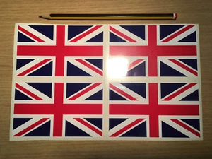 X4 UK GB Union Jack Flags Sticker Decal For your Car Motor Bike Exterior Grade - Picture 1 of 2