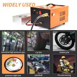 110V 300Bar 12V High Pressure Pump Electric Airgun PCP Air Compressor Auto-Stop - Picture 1 of 12