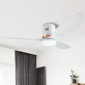 52 Inch Low Profile Ceiling Fans with Lights and Remote, Quiet Dc Motor Flush - Picture 1 of 7