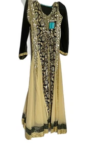 pakistanisches Shalwar Kameez Chiffonkleid bestickt große Büste 42 - Bild 1 von 3