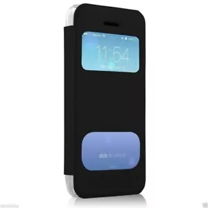 Nueva cubierta abatible HyperGear ID con espalda transparente para Apple iPhone 5c - negra # 12791 - Imagen 1 de 6