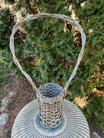 Wicker Funeral Flower Basket ~NO Liner ~29" x 17" ~Early 1900s Antique Cover