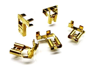From OZ Quality 5PC 6.3mm Right Angle Spade Terminal Electrical Flag Fitting +FP - Picture 1 of 6