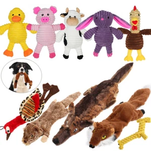 Dog Squeaky Toys No Stuffing Plush Dogs Chew Toy for Small Medium Large Dogs Pet - Picture 1 of 22