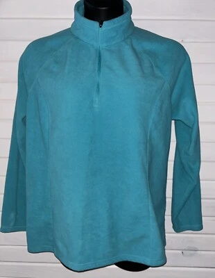 Suéter polar Cabelas talla XXL para mujer L/S verde aguamarina 1/4 cremallera cuello falso usado en excelente estado Foto 1 de 4