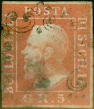 Sicily 1859 5g Red SG4 Ave Used