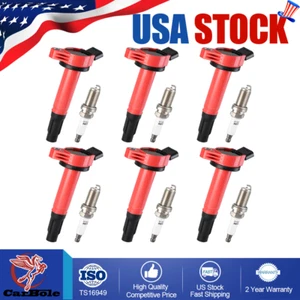 6XUF487 Ignition Coils & 6XSpark Plugs For 2007-16 Toyota Camry Lexus ES350 3.5L - Picture 1 of 24