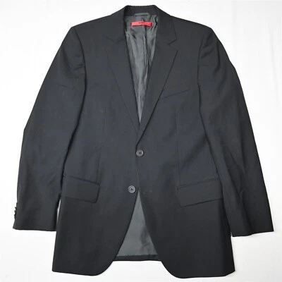 Hugo Boss 36R Aamon/Hago Negro 100% Lana Hombre Abrigo Deportivo Chaqueta Pantalones Traje Foto 1 de 4