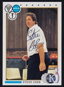 Steve Cook Signed 1990 Kingpins Bowling Card #36 -  PBA Bowler HOF Auto - Picture 1 of 2