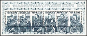 SE28 NEW ZEALAND 1990 MS 150 years of NZ postage stamps - Royals used - Picture 1 of 1