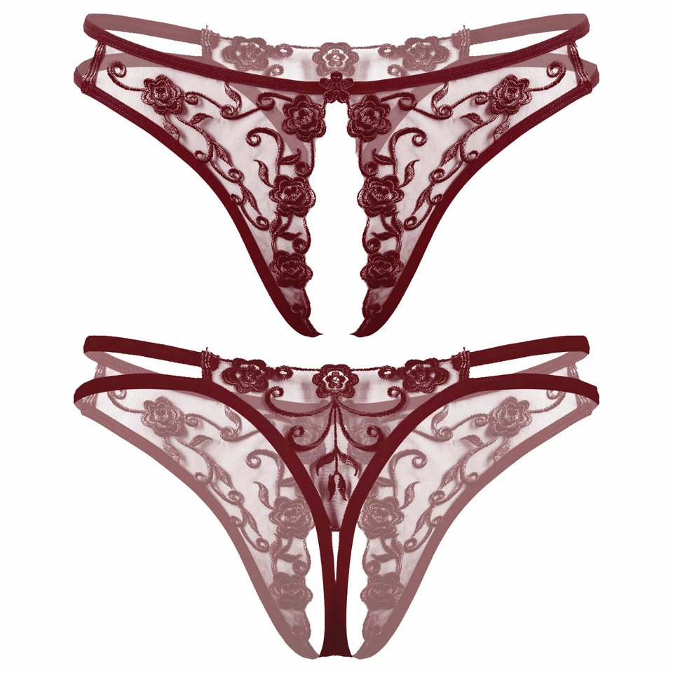 Damen String Tanga durchsichtige Low Rise Ouvert Slip T-Back Thong Unterwäsche - Bild 1 von 1