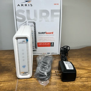ARRIS SURFboard White SB6190 DOCSIS 3.0 Cable Modem 1.4gbps 32x8 Modem Channels - Picture 1 of 9