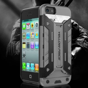 For iPhone X 8 7 6Plus 5 Armor Case with Slim Dual Layer Wallet Card Slot Holder - Picture 1 of 11