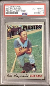 Bill Mazeroski Signed 1970 Topps #440 Baseball Card Pirates 2B HOF Auto PSA/DNA - Picture 1 of 2