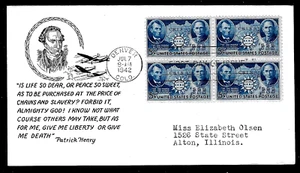 906 5c Stamp (1942) CHINESE RESISTANCE FDC (NIM) BY PATRICK HENRY (BLOCK) - Picture 1 of 1