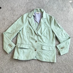 - L.L. Bean Cotton Blend Sage Green Blazer Spring Summer MED Petite - Foto 1 di 4