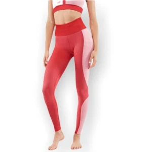 FABLETICS Leggings a costine a vita alta senza cuciture salsa rosso rosa colorblock grandi - Foto 1 di 7