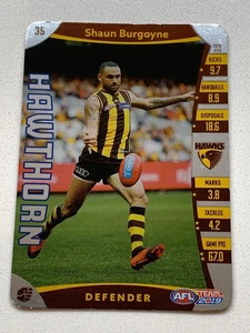 2019 AFL Teamcoach Silver Card 'Shaun Burgoyne' Hawthorn #35 - Picture 1 of 1