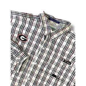GEORGIA BULLDOGS x COLUMBIA Super Bonehead Mens Shirt Large LS Football Vented - Picture 1 of 18