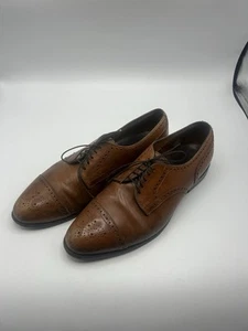 Allen Edmonds Sanford Strand Brogue Kappe Zehe Oxford Schuhe Herren 11,5 D braun hellbraun - Bild 1 von 10
