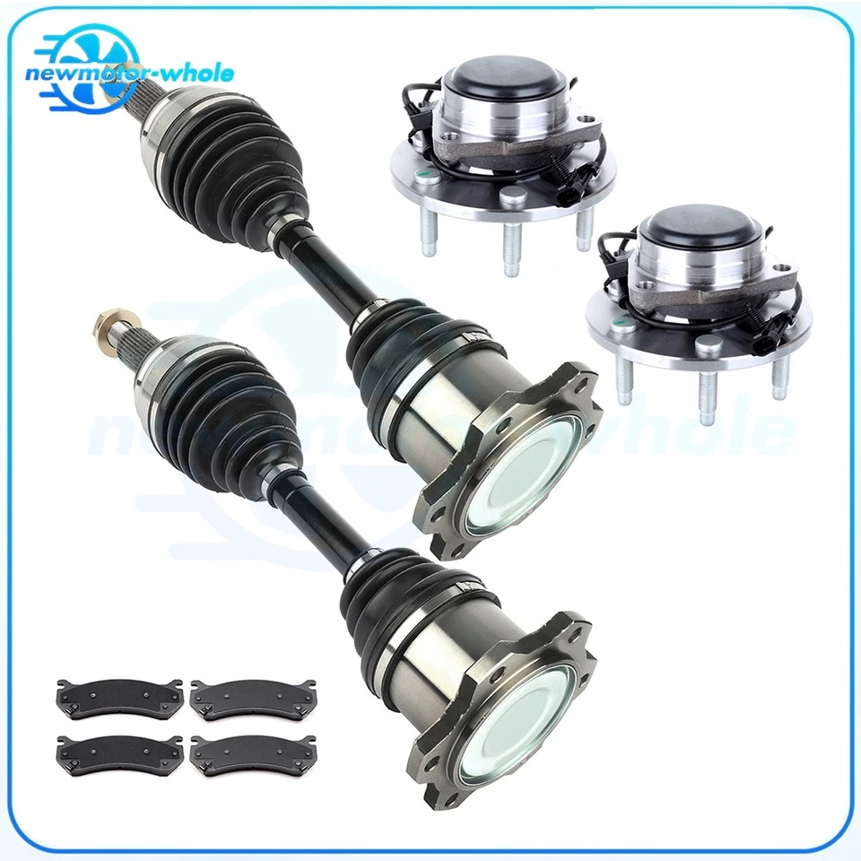 Front CV Axle+Brake Pads+Wheel Hub Bearing For 2002-2006 Cadillac Escalade Foto 1 de 4