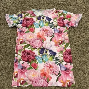 Posh Peanut viscose pajama top pants 9 years flowers roses B13 - Picture 1 of 3