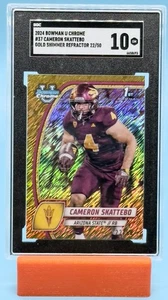 2024 Bowman Chrome U Cam Skattebo #37 Gold Shimmer Refractor /50 SGC 10 RC - Bild 1 von 2