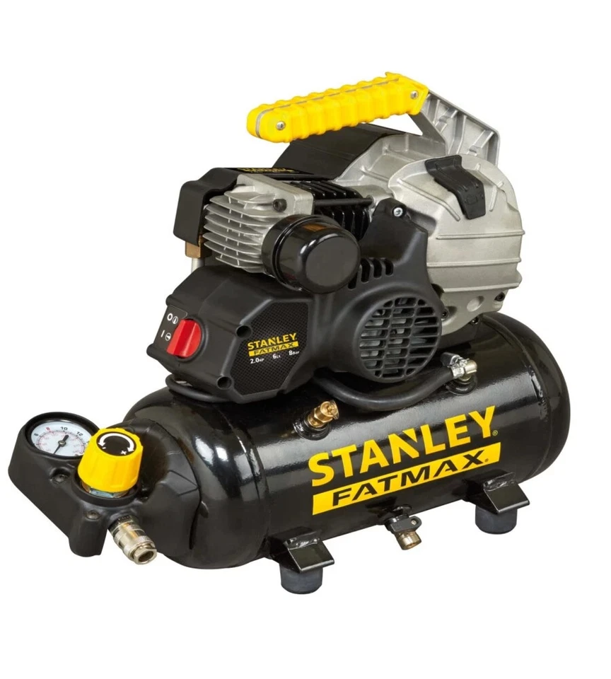 COMPRESSORE ARIA PORTATILE LUBRIFICATO STANLEY "FUTURA RANGE HY 227/8/6E" 6L 2HP - Immagine 1 di 1