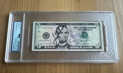 乔丹·斯皮思亲笔签名 签名 One of A Kind 货币 $5 Bill PSA/DNA 签名 高尔夫 — 第 1/2 张图片