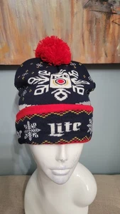Miller Lite Ugly Christmas Sweater Winter Hat - Picture 1 of 6