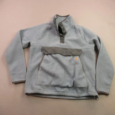 Carhartt Sweater Girls Small 4-6 Gray 1/4 Snap Fleece Long Sleeve Relaxed Fit - Image 1 of 4