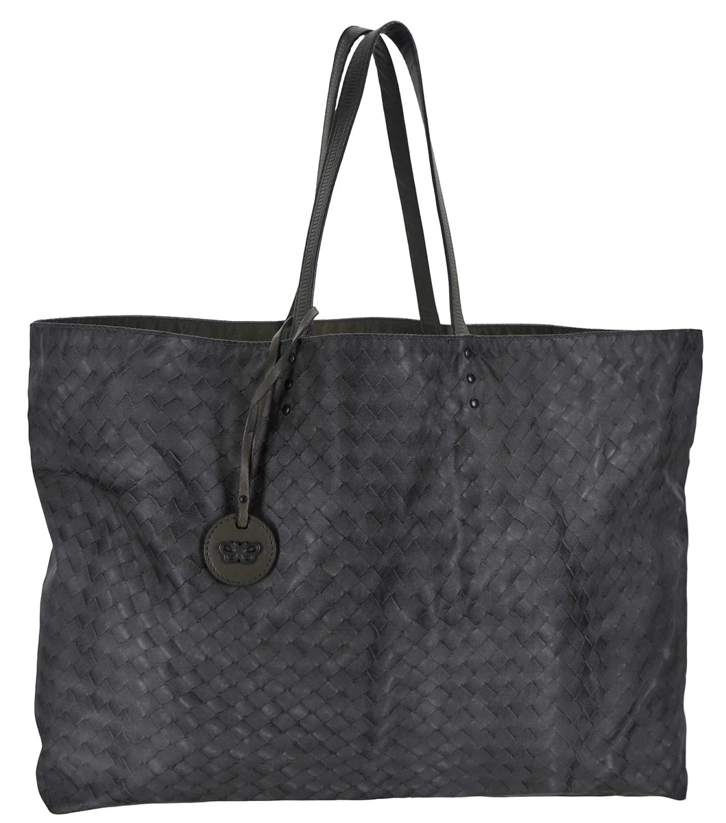 バッグ Bottega Veneta Canvas Tote Bag Leather Men's Large Zipped Cabat in Black | Bottega Veneta US