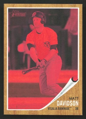 2011 Topps Heritage Minor League Matt Davidson Red Tint #/620 SN #95 Card - Image 1 of 2