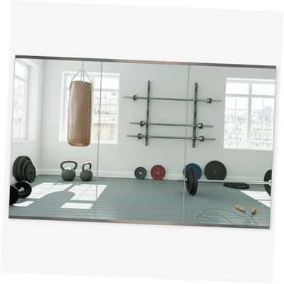  Espelho para academia em casa, 48 x 24 x 3 peças, sem moldura de parede 48 x 24", 3 peças - Imagem 1 de 4