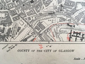 Prov. Edition Topo Map of the Glasgow area. Quarter Sheet Lanarkshire VI. NW. - Picture 1 of 11