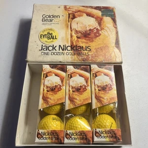 Nuevo de Lote Antiguo 1970 Jack Nicklaus Golden Bear Vintage Nueve Pelotas de Golf NUEVAS 3 Mangas - Imagen 1 de 5