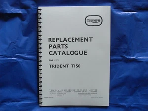 TRIUMPH T150 TRIDENT  PARTS BOOK FOR 1971 MODELS - Picture 1 of 1