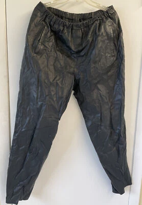 Charles Klein Womens L Black Leather Pants - Image 1 of 4