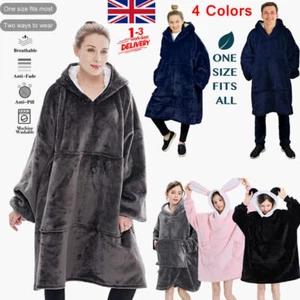 Hoodie Blanket Oversized Big Hooded Ultra Plush Sherpa Giant Sweatshirt Blanket - Picture 1 of 19