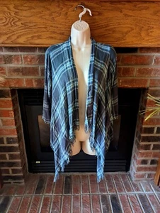 Justice Brand Green And Gray Plaid Cardigan Girls Size 18 - Picture 1 of 2