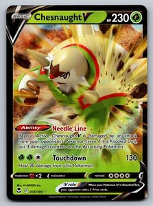 Chesnaught V 015/195 ultra seltene silberne Sturm Pokémonkarte - neuwertig - Bild 1 von 2