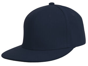 Top Headwear Plain Flat Bill Fitted Hat