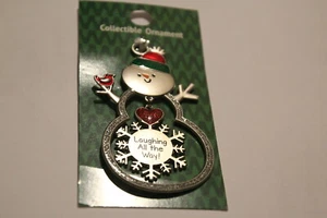Snowman Christmas ornament Laughing all the Way Jingle NIP with danging charm - Picture 1 of 1