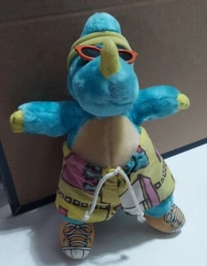 Vintage Dinosnores Dino Dudes Blue Dinosaur Poseable Plush - Picture 1 of 18