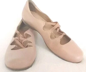 Earthies Shoes Womens 9B Blush Clare Leather Slip On Flats Ballet Straps Comfort - Picture 1 of 20