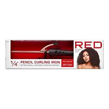 RED 1/4 Inch Thin Curling Iron Pencil Curling Iron Extra Small Ceramic Coatin...