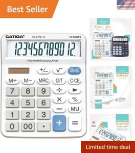 Easy-to-Use 12-Digit Calculator with 5-Inch Display - Ideal for Finance Tasks - Picture 1 of 9