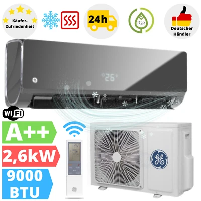 GE Appliances Future Black Klimaanlage 2,6kW Klimagerät Wandgerät A++ Klima WiFi - Bild 1 von 4