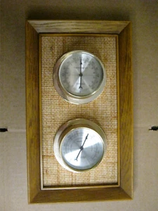 Vintage Springfield Weather Station Thermometer and Humidity Meter Faux Wood - Picture 1 of 4