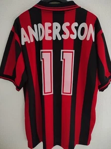 AC MILAN 1997-1998 Andersson 11 Opel camiseta shirt trikot maillot maglia XL - Picture 1 of 6
